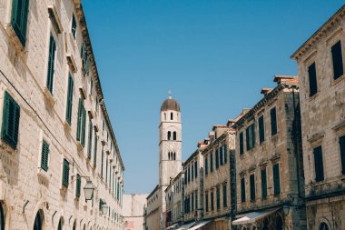 Dubrovnik'in tarihi kent, Hırvatistan. Şehrin sokakları görünümlerini içinde bir