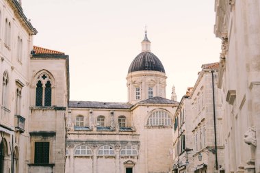 Dubrovnik'in tarihi kent, Hırvatistan. Şehrin sokakları görünümlerini içinde bir