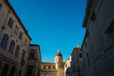 Dubrovnik'in tarihi kent, Hırvatistan. Şehrin sokakları görünümlerini içinde bir