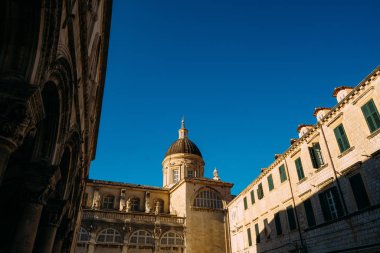 Dubrovnik'in tarihi kent, Hırvatistan. Şehrin sokakları görünümlerini içinde bir