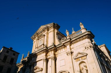 Dubrovnik'in tarihi kent, Hırvatistan. Şehrin sokakları görünümlerini içinde bir