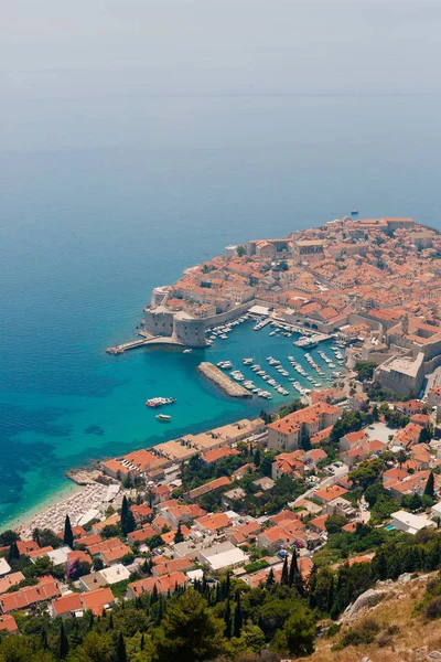 Staré město Dubrovník pohled z ochozu — Stock fotografie