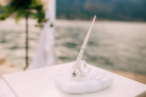 Sebuah meja untuk upacara pernikahan di Montenegro — Stok Foto