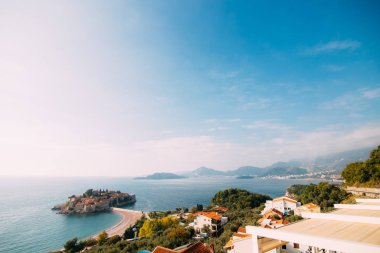 Sveti Stefan Adası. Panoramik çekim