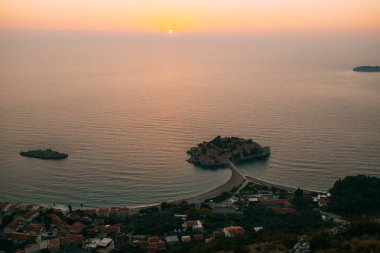Sveti Stefan Adası. Panoramik çekim