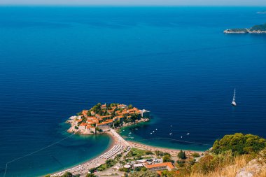 Sveti Stefan Adası. Panoramik çekim