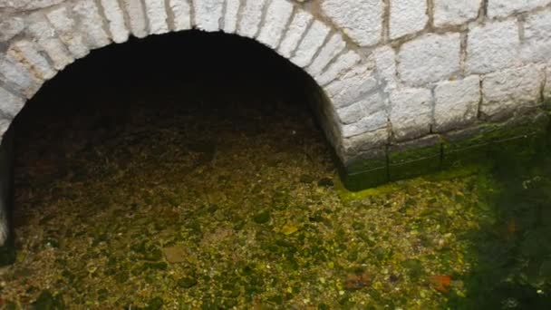 沟与周围建筑物的水。古代的防御手段. — 图库视频影像