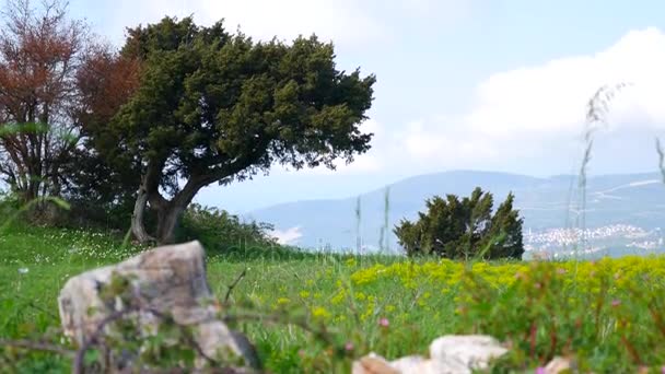 フォート Gorazde からモンテネグロの山からの眺め。コット — ストック動画
