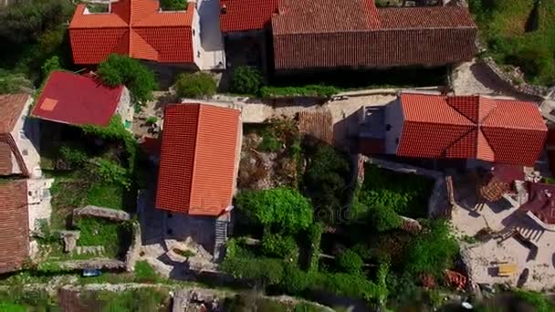 Elite hotel in the mountains of Montenegro. Ancient stone buildi — Stock Video