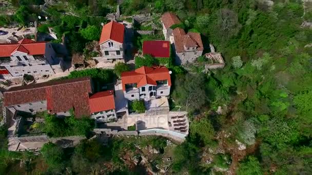 Elite hotel in the mountains of Montenegro. Ancient stone buildi — Stock Video