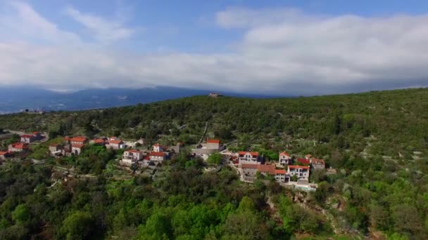 Elite hotel in the mountains of Montenegro. Ancient stone buildi — Stock Video