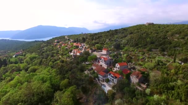 Elite hotel in the mountains of Montenegro. Ancient stone buildi — Stock Video