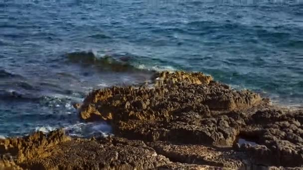 在黑山海边的岩石。岩石的海岸。野生的海滩。Dangero — 图库视频影像