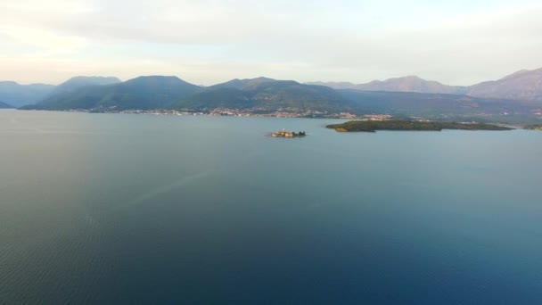 Tivat, the view from the peninsula Lustica. Bay of Kotor, Monten — Stock Video