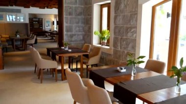 Restoran tablosunda. Kafe iç