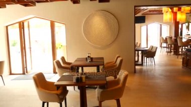 Restoran tablosunda. Kafe iç