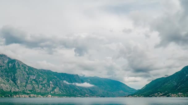 Kotor Bay in Montenegro. Mountains, and canyons, sea. — Stock Video
