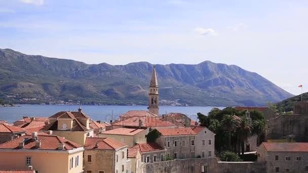 El casco antiguo de Budva, Montenegro, Adriático — Vídeo de stock