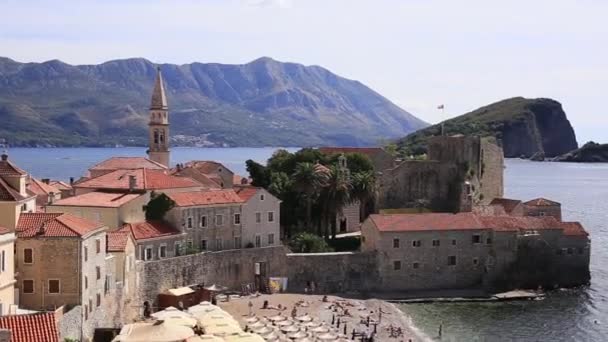 Cidade Velha de Budva, Montenegro, Adriático — Vídeo de Stock
