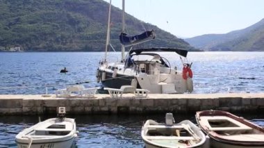 Perast Antik şehir Kotor Körfezi, Monteneg yelkenli