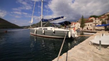Perast Antik şehir Kotor Körfezi, Monteneg yelkenli