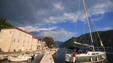 Perast Antik şehir Kotor Körfezi, Monteneg yelkenli