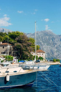 Perast Antik şehir Kotor Körfezi, Monteneg yelkenli