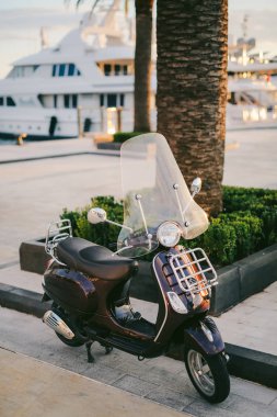 Retro Scooter hipsters Hırvatistan ve Montene sokaklarında için