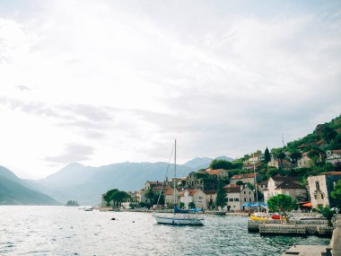 Perast Antik şehir Kotor Körfezi, Monteneg yelkenli