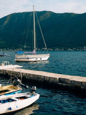 Perast Antik şehir Kotor Körfezi, Monteneg yelkenli