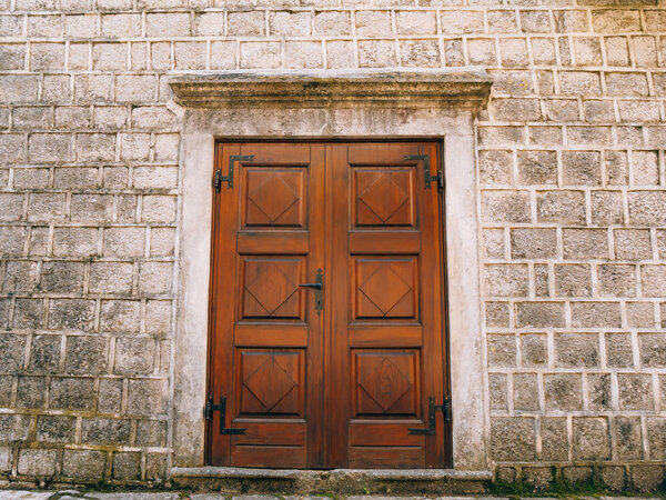 Old yellow, brown, red doors. Wood texture