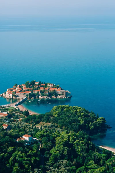 Sveti Stefan, pohled z hora — Stock fotografie