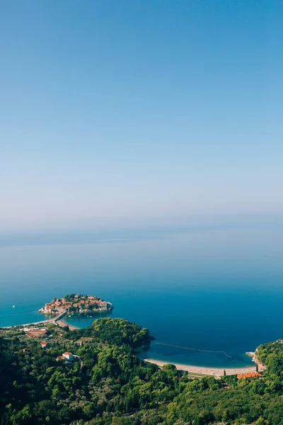 Sveti Stefan, widok z góry — Zdjęcie stockowe