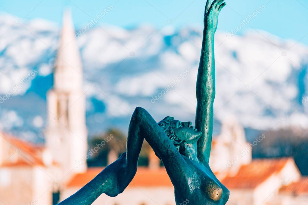 The statue Dancer, Ballerina in Budva, Montenegro