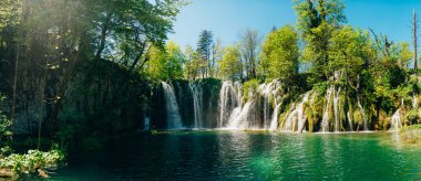 Şelale Milli Park Plitvice Gölleri, Hırvatistan. Waterfal