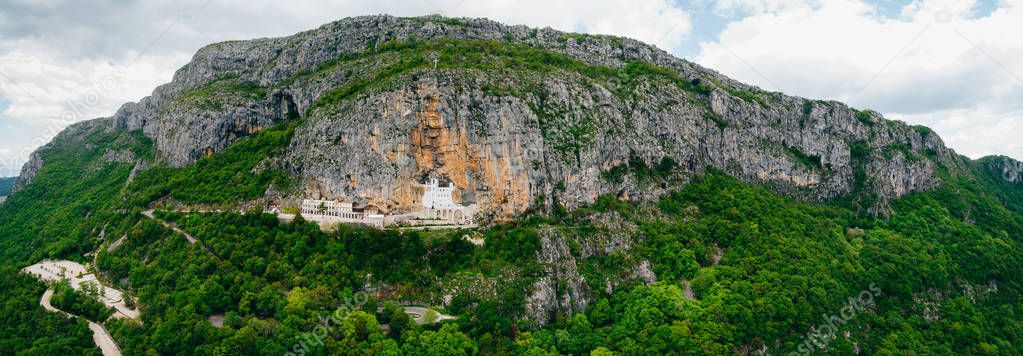 Ostrog monastery in Montenegro. The unique monastery in the rock