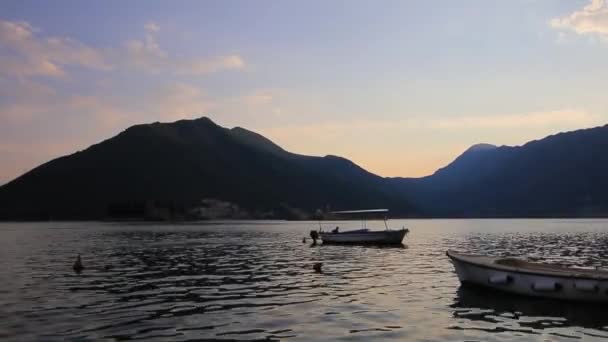 Kotor Körfezi bota. Karadağ, Adriyatik su — Stok video