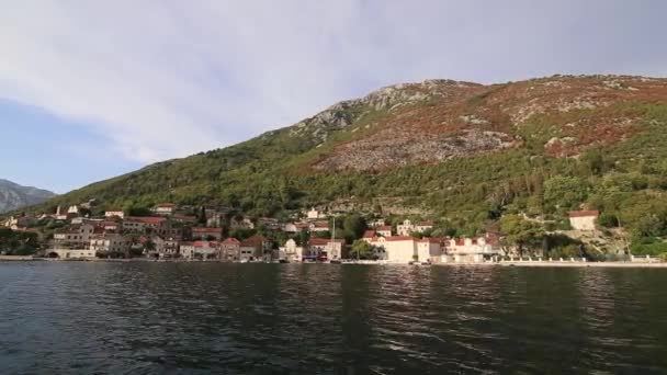 Stare Miasto Perast na brzegu zatoki Kotor, Czarnogóra. Th — Wideo stockowe