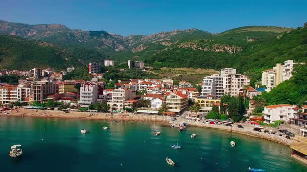 Settlement Rafailovici, Budva Riviera, Montenegro. The coast of — Stock Video