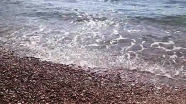 Çakıl plaj. Doku deniz kıyı. Adriyatik Denizi