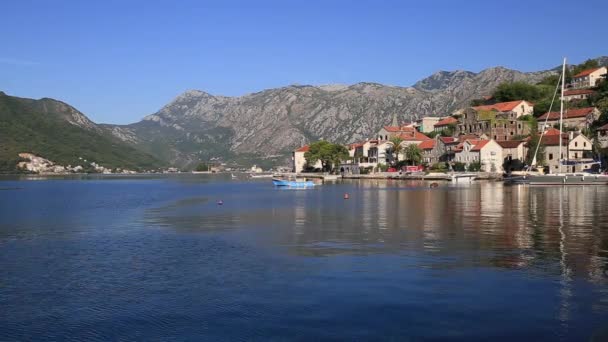 Stare Miasto Perast na brzegu zatoki Kotor, Czarnogóra. Th — Wideo stockowe
