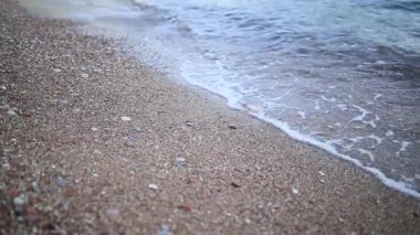 Çakıl plaj. Doku deniz kıyı. Adriyatik Denizi