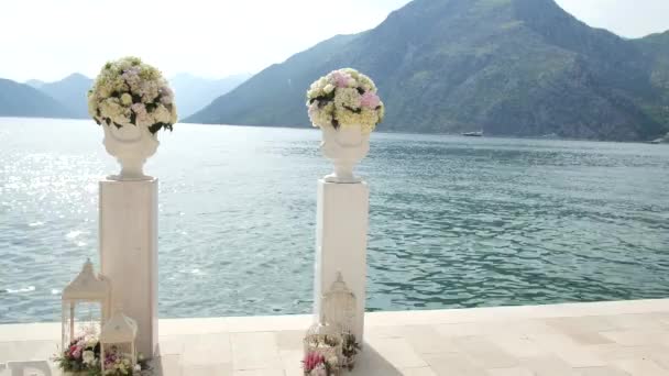 Wedding ceremony on the shore of Lake Como — Stock Video