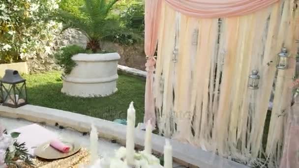 Tabulka pro tyčinku na svatbě — Stock video