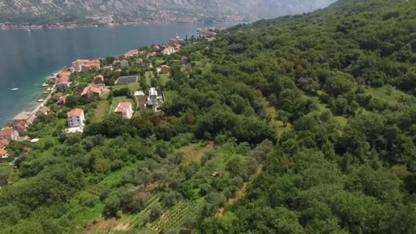 Terrenos en venta en Montenegro. Hotel junto al mar. La ciudad de Prcan — Vídeos de Stock