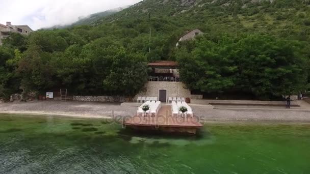 Casamento nas docas na Baía de Kotor. Casamento em Montenegro . — Vídeo de Stock