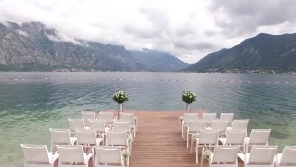 Kotor Körfezi Dock düğününde. Düğün Karadağ. — Stok video