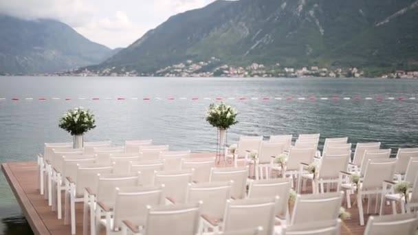 Matrimonio al porto nella baia di Kotor — Video Stock