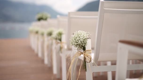 Wedding on the docks in the Bay of Kotor — Stock Video