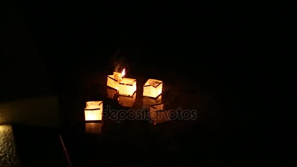 Round Paper Lanterns. Wedding decorations — Stock Video